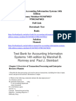 Test Bank For Accounting Information Systems 14th Edition Romney Steinbart 0134474023 9780134474021