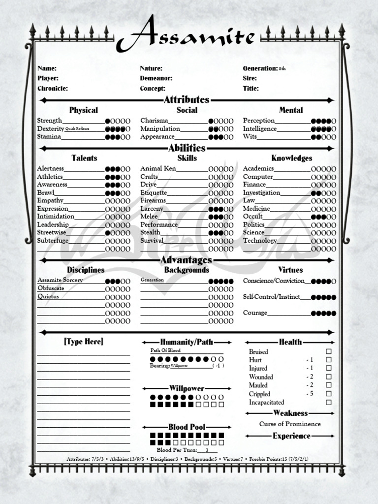 Character Assamite | PDF