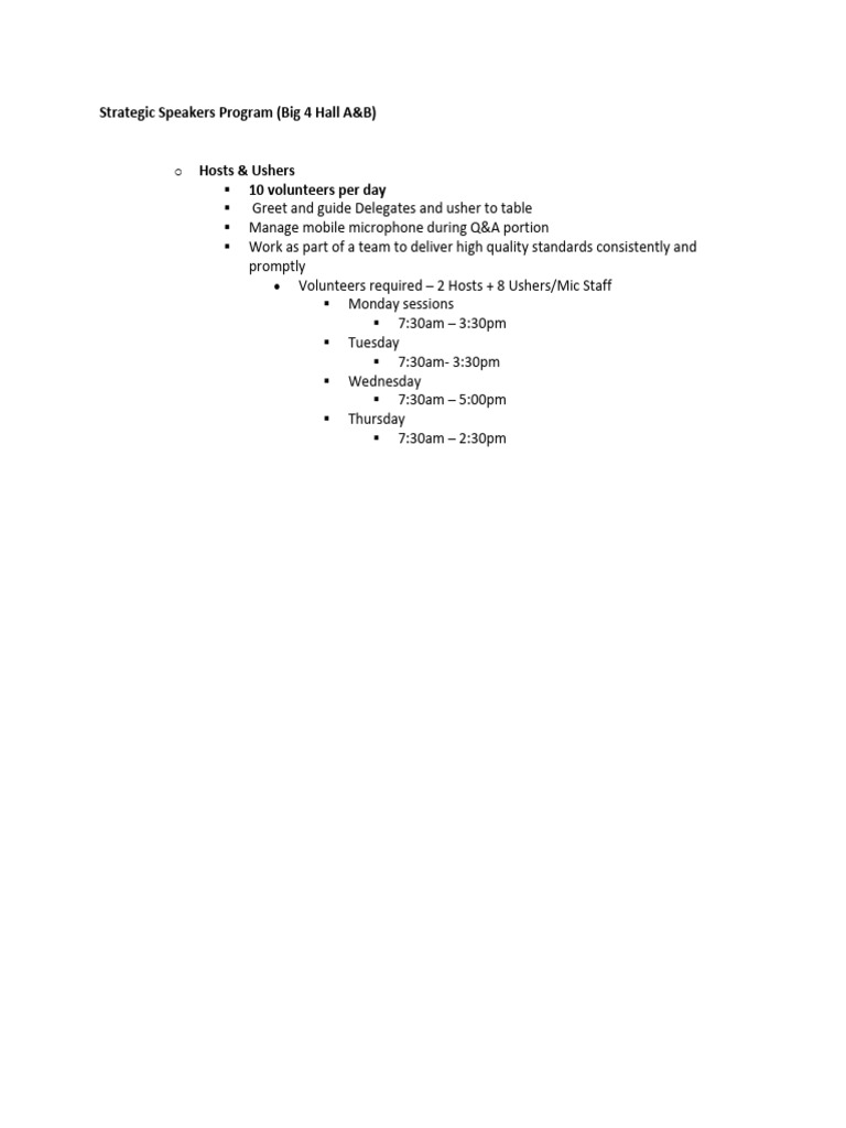 Strategic Technical Speakers Program Job Descriptions PDF