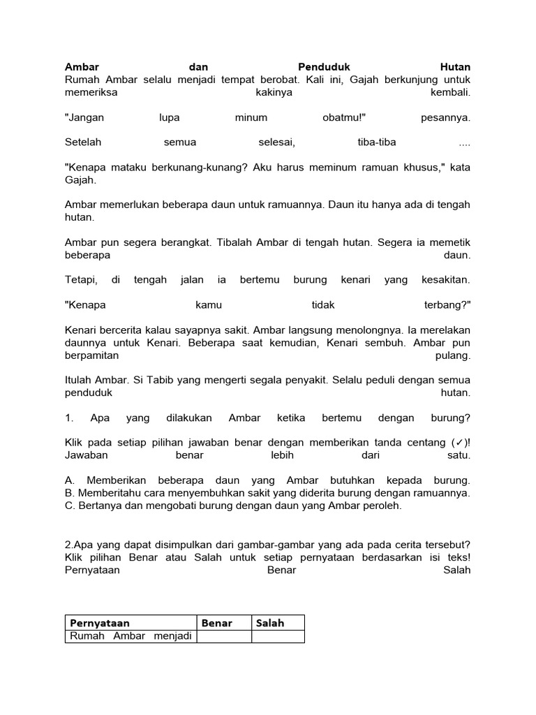 Ambar Dan Penduduk HutanRumah Ambar Selalu Menjadi Tempat Be | PDF