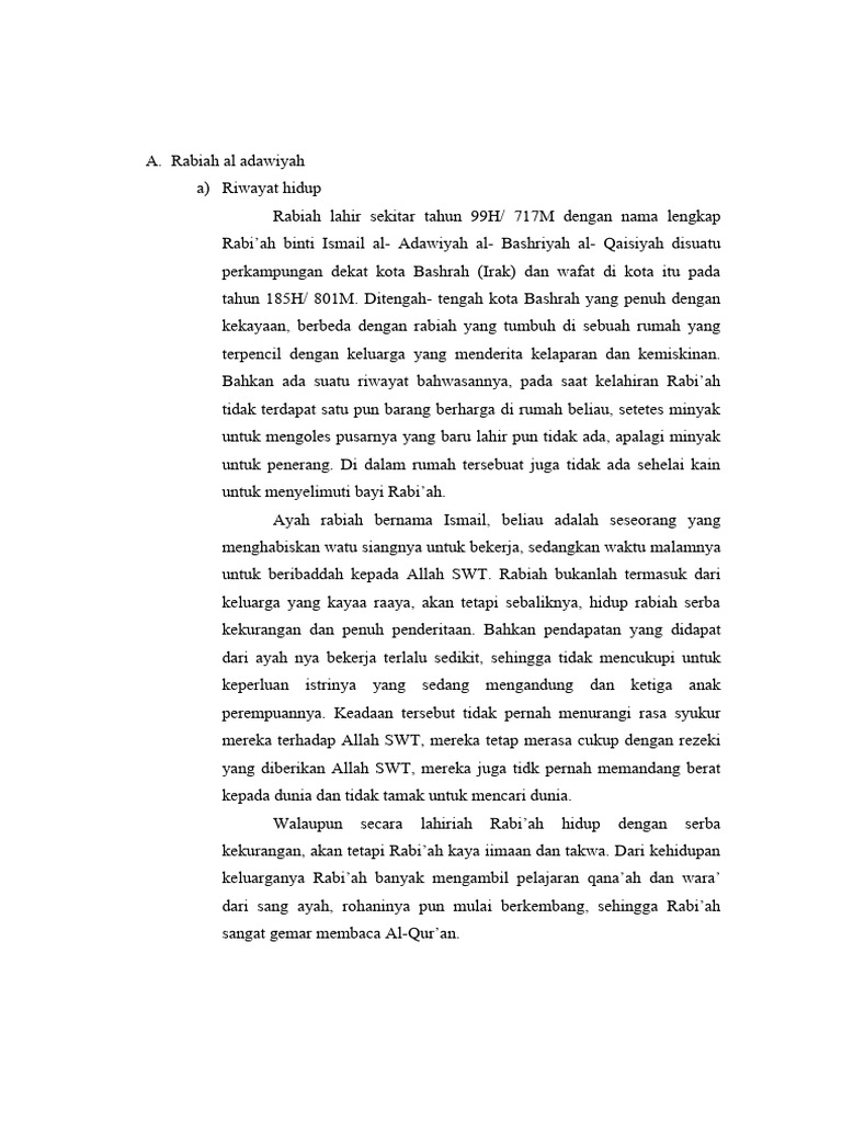 Rabiah Al Adawiyah | PDF