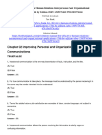 Test Bank For Effective Human Relations Interpersonal and Organizational Applications 13th by Edition ISBN 1305576160 9781305576162