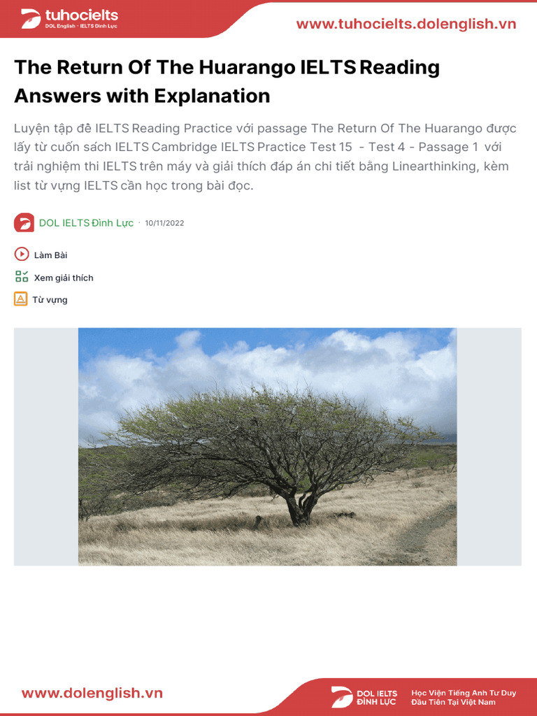 Test 4 Reading Answers The Return Of The Huarango