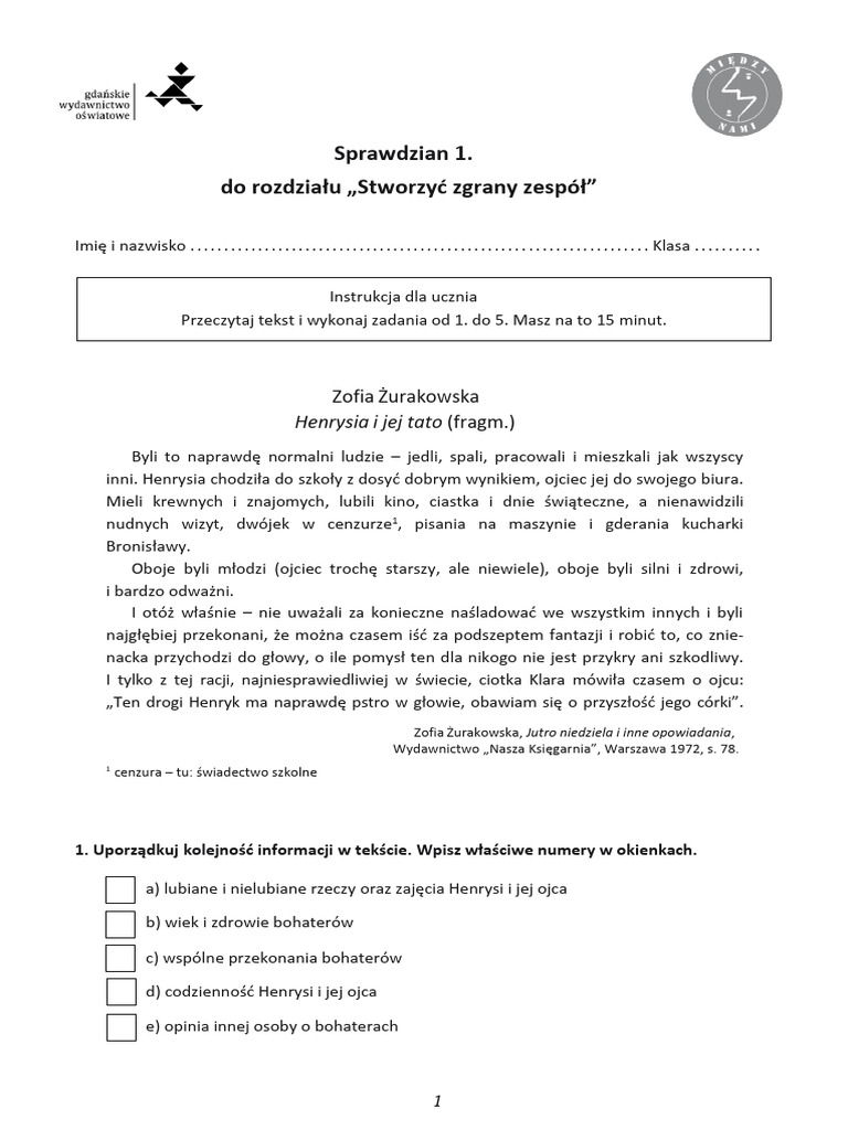 4 1 Test Stworzyc Zgrany Zespol PDF PDF