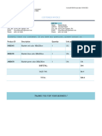 Itemized Customer Invoice