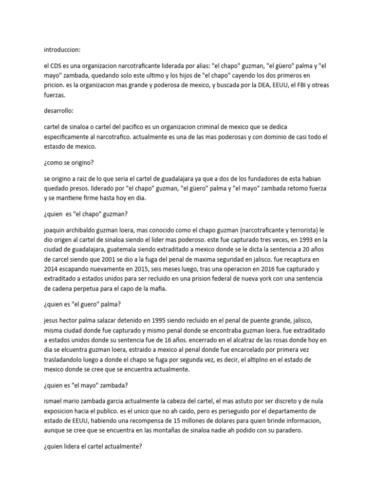 Cartel de Sinaloa | PDF | Novela negra, policíaca y suspenso