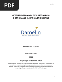 Mathematics n5 - Study Guide 2021 (Damelin)