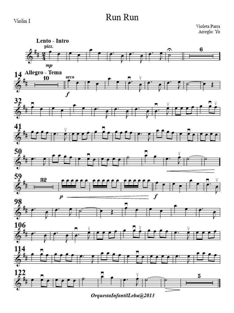 Run Run LEBU - Violin I | PDF