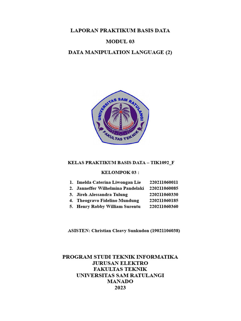 Modul 3 DATA MANIPULATION LANGUAGE | PDF
