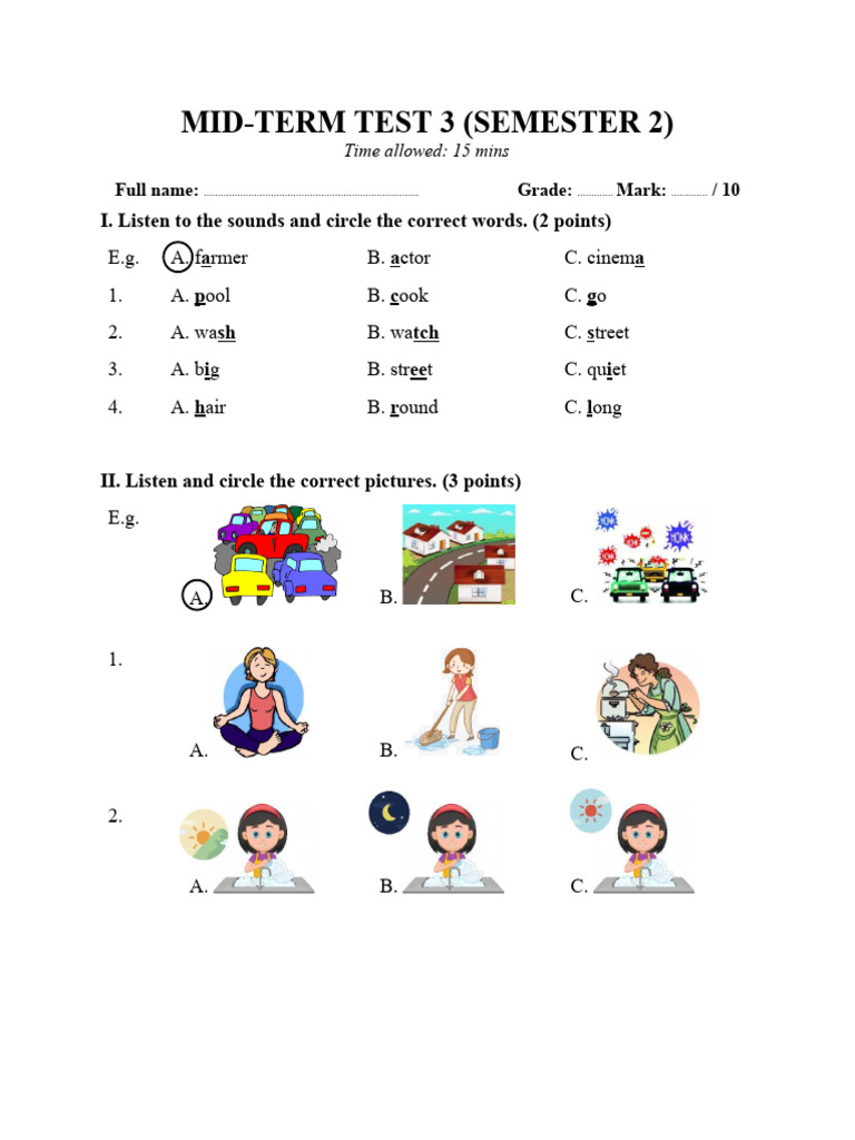 Mid-Term Test 3 (Semester 2) | PDF | Language Arts & Discipline ...