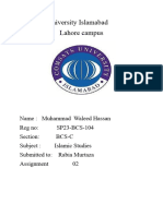 SP23-BCS-104 Islamic Studies Assignment 2