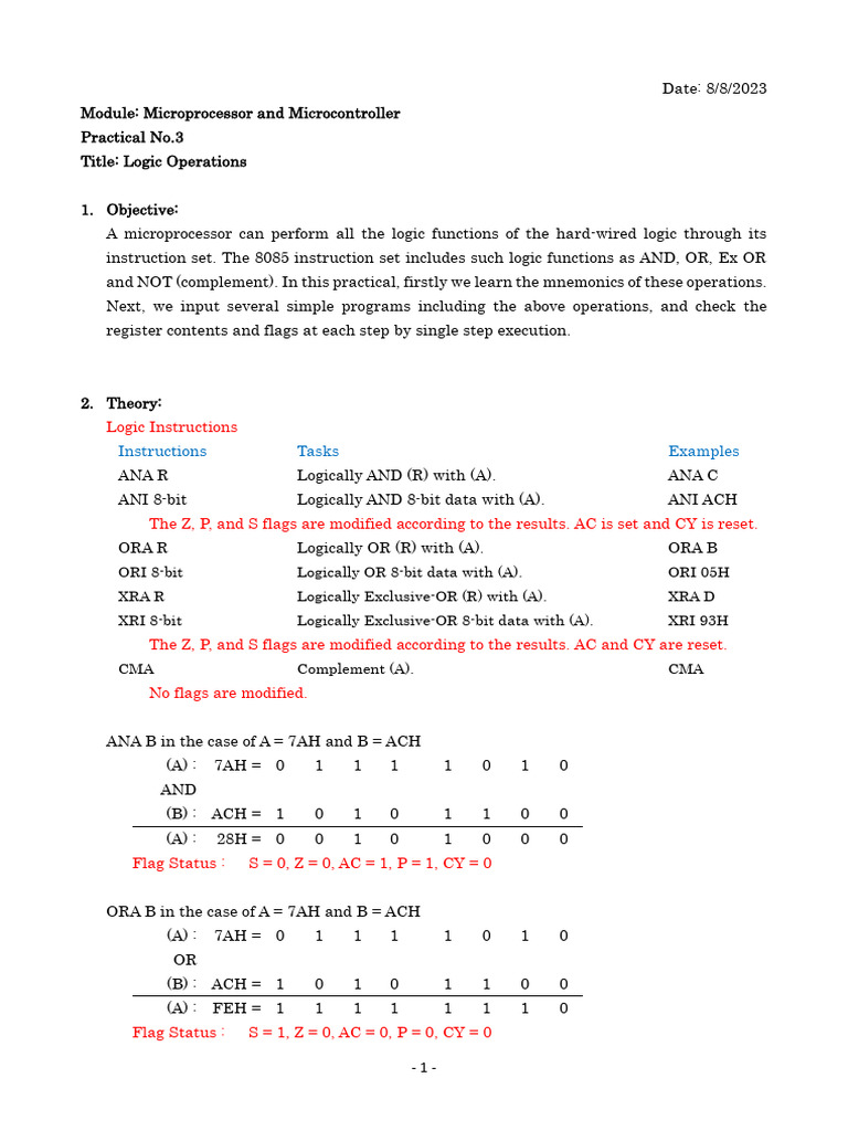 2023microprocessor BE3E Practical No.3 | PDF