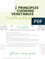 Basic Principles of Cooking Vegetables To Meet The Quality Standards