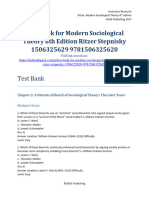Test Bank for Modern Sociological Theory 8th Edition Ritzer Stepnisky 1506325629 9781506325620