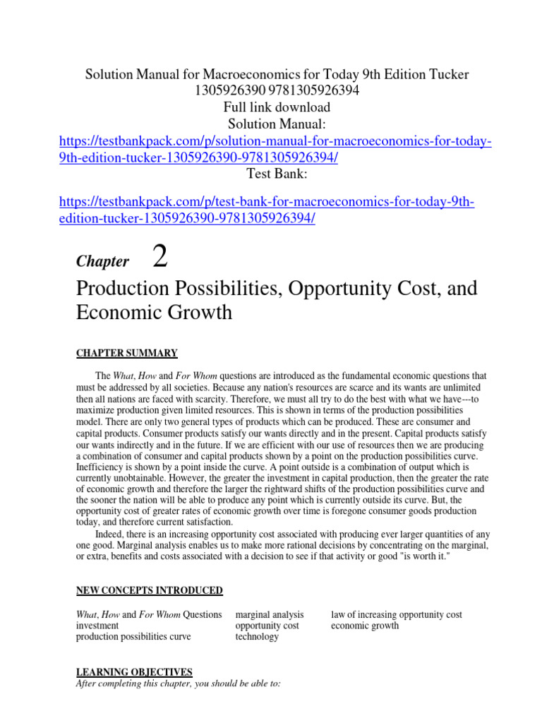 Solution Manual For Macroeconomics For Today 9th Edition Tucker ...