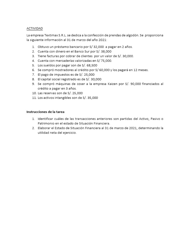 Estado Financiero Textimax S.R.L. 2021 | PDF | Finanzas y dinero | Derecho