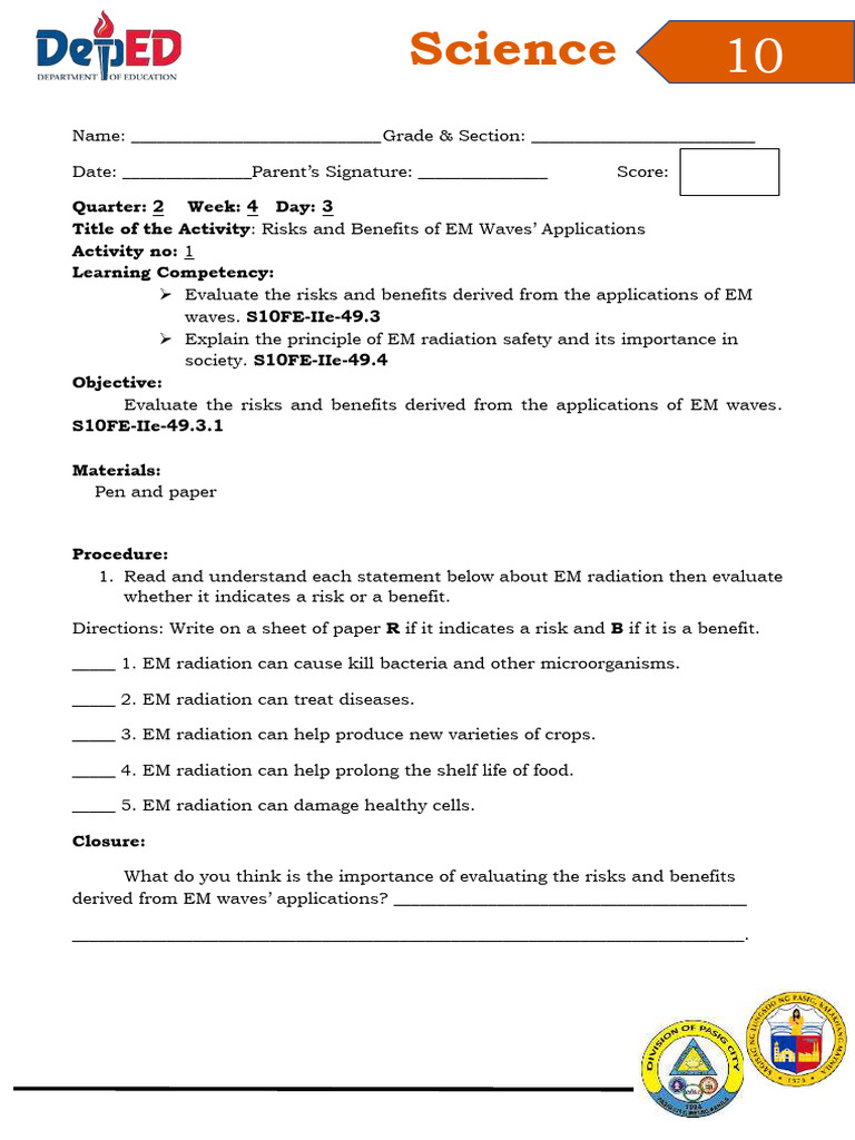 Science 10 - Q2 - DW12 | PDF