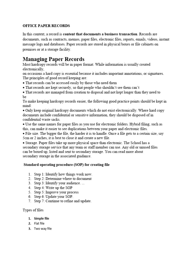 Office Paper Records PDF