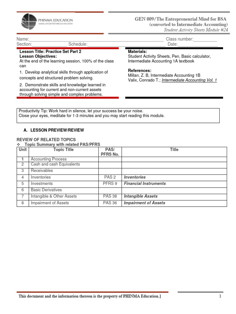 GEN 009 - SAS 24 - Practice Set 2 | PDF