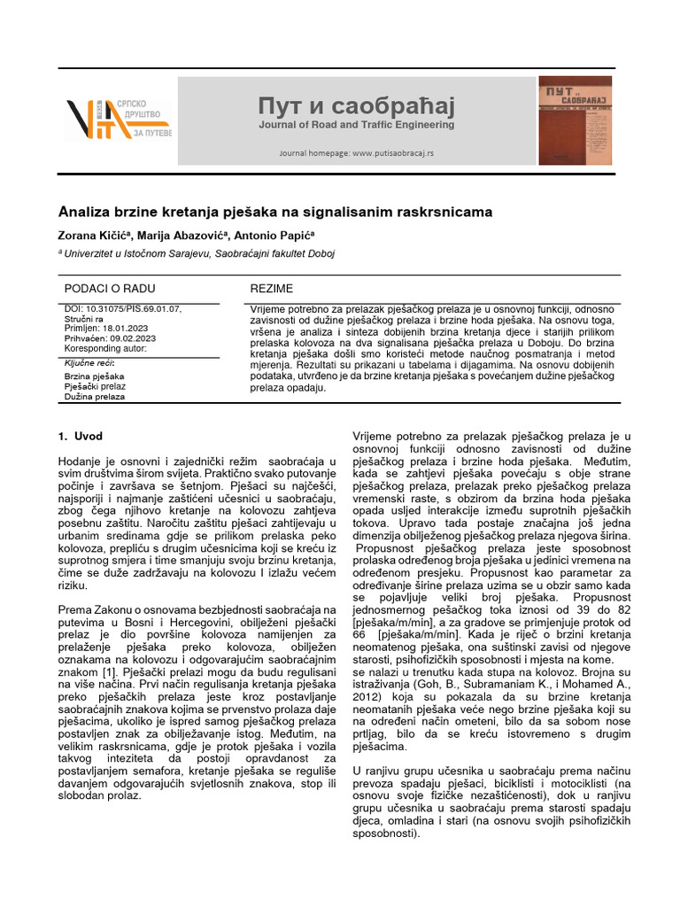 4 ki i z abazovi m papi a 2023 analysis of pedestrian
