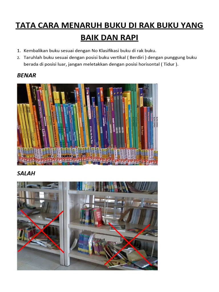 Tata Cara Menaruh Buku Di Rak Buku Yang Baik Dan Rapi | PDF