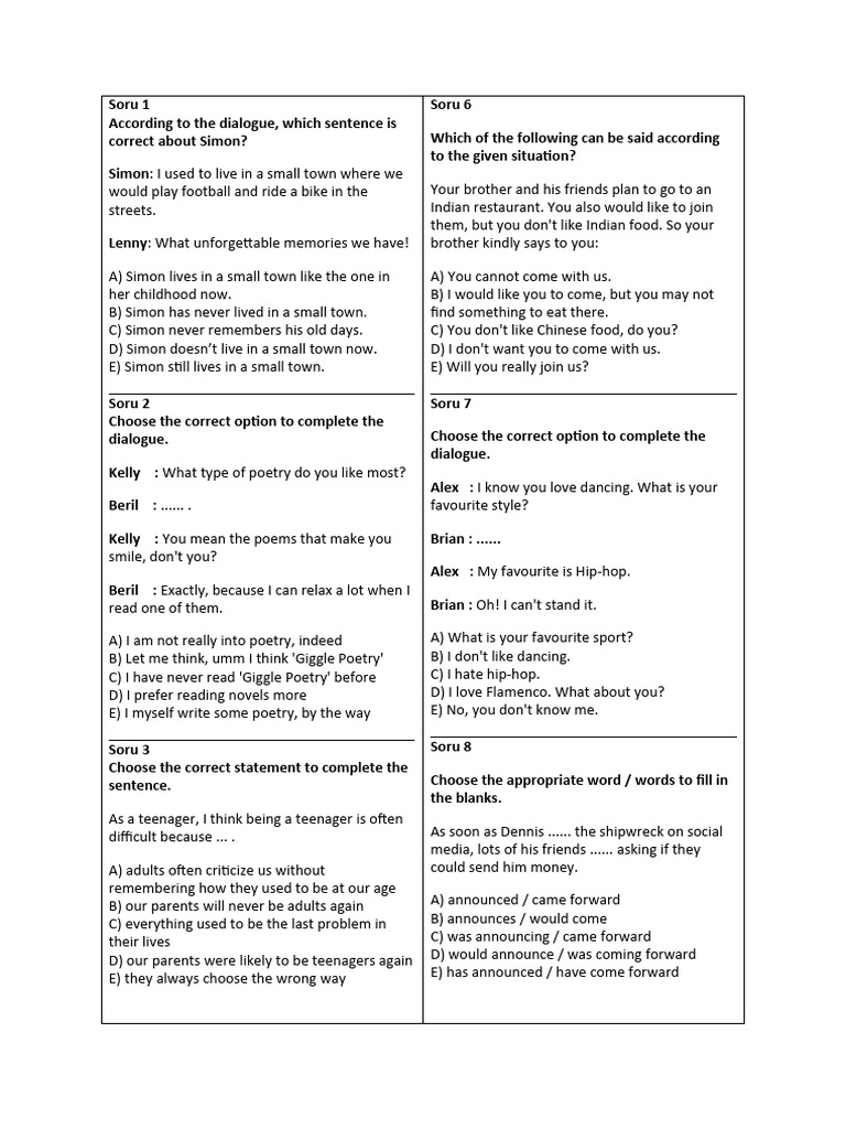 Readiness Test For 12th Grade | PDF | Language Arts & Discipline