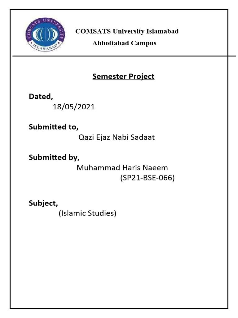 Islamic Studies Final Project | PDF