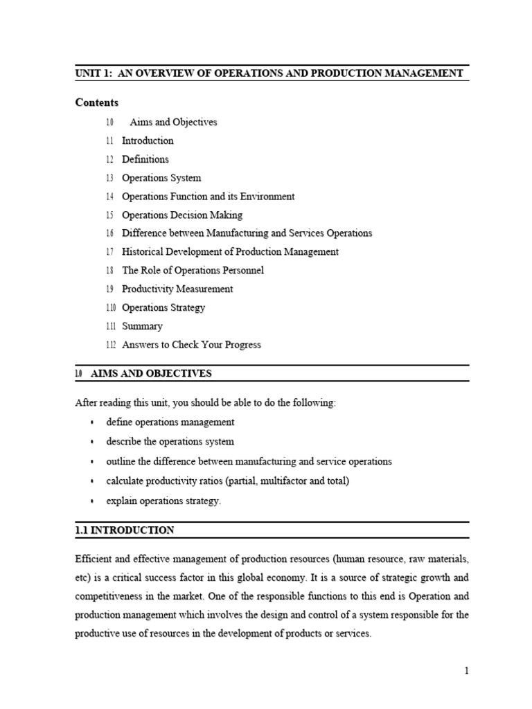 Overview of Operations Management | PDF | Operations Management | Business