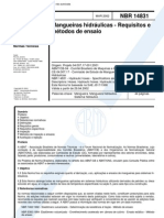 NBR 14831 - Mangueiras Hidraulicas - Requisitos e Metodos de Ensaio