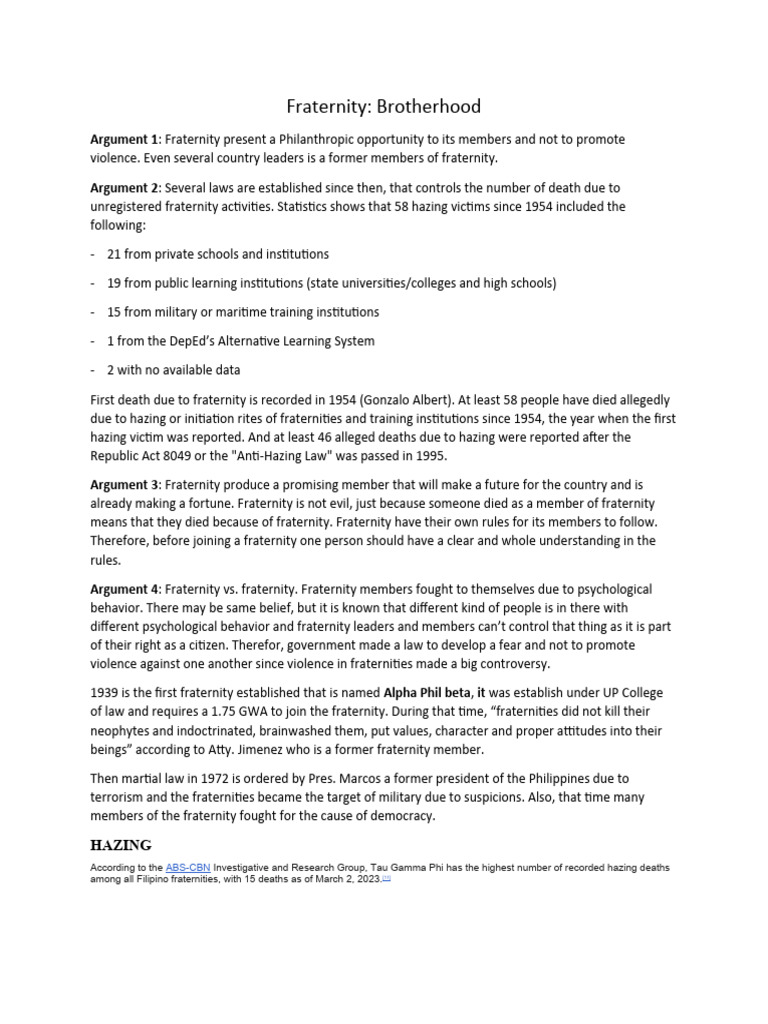 Fraternity | PDF