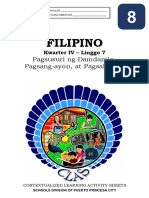 Filipino8 - q4 - CLAS7 - Pagsusuri NG Damdamin Pagsang-Ayon at Pagsalungat - v1 - MAJA JOREY DONGOR