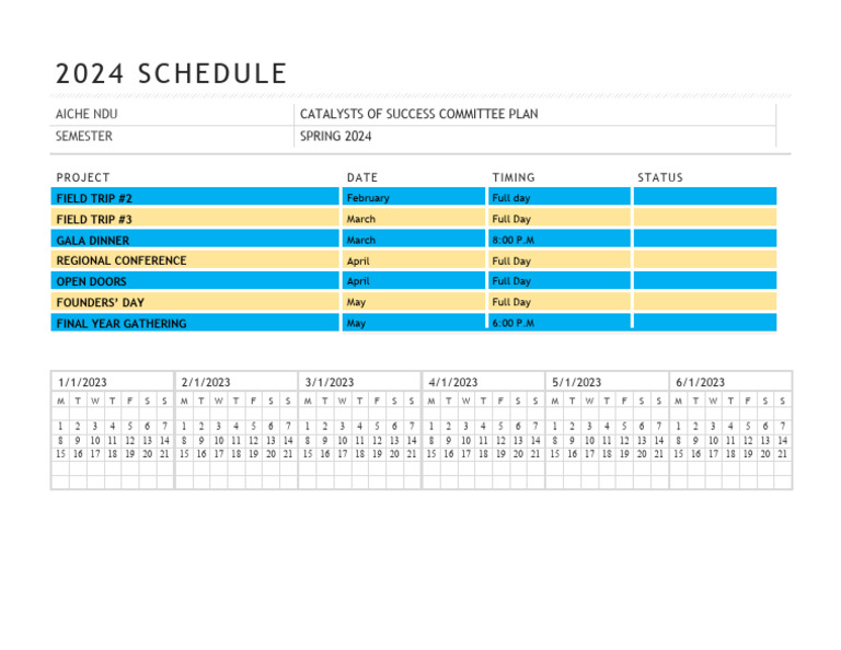 Spring 2023 Schedule PDF