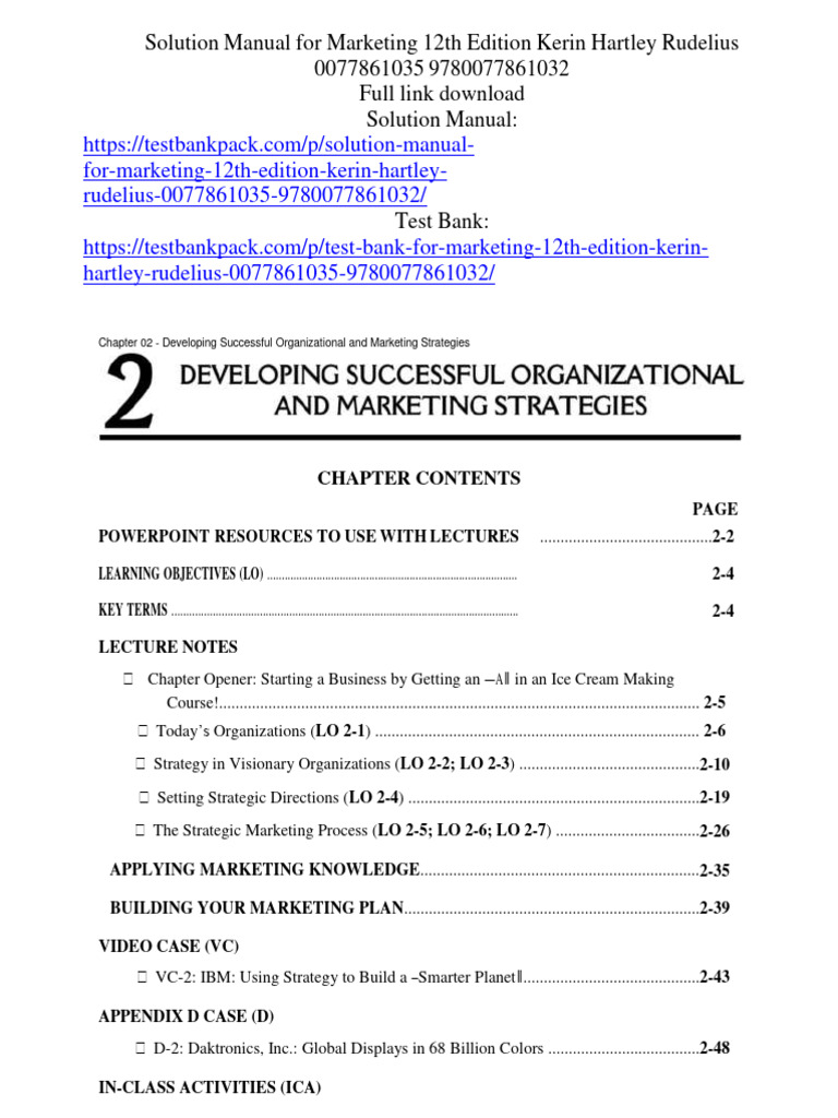 Solution Manual For Marketing 12th Edition Kerin Hartley Rudelius ...