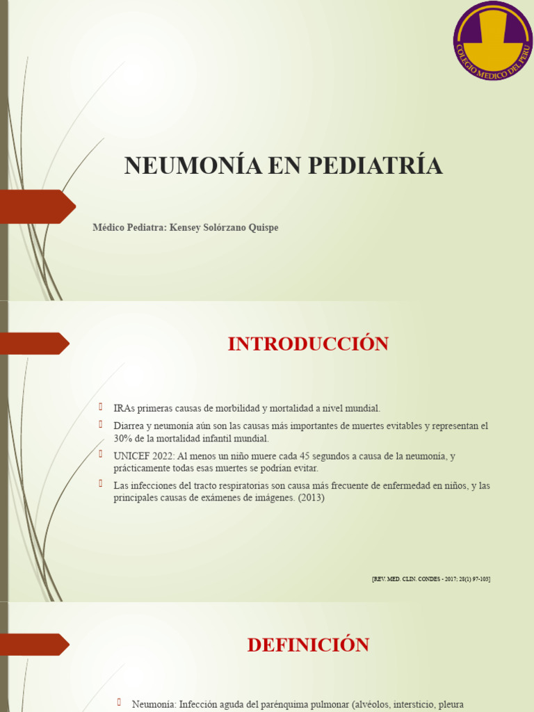 Neumonía En Pediatría Pdf Neumonía Epidemiología