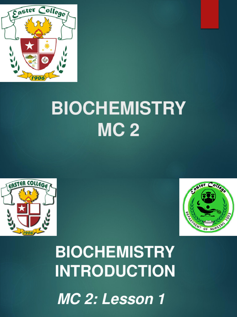 Lesson 1 Intro To Biochem | PDF