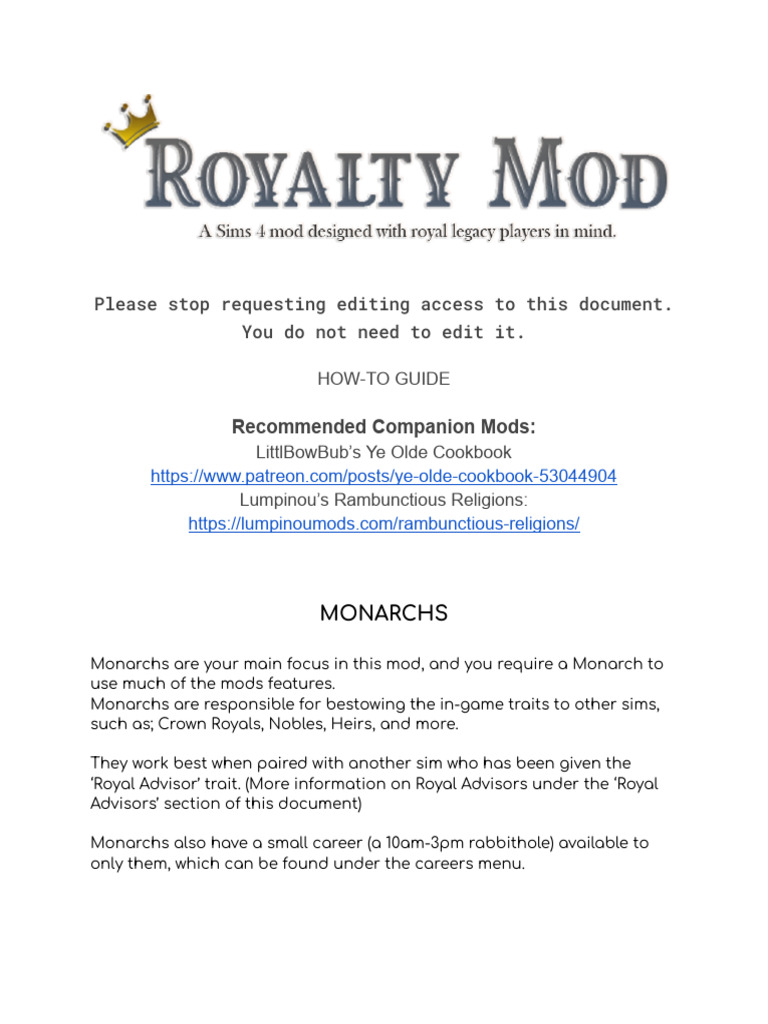 royalty mod sims 4 llazyneiph tutorial