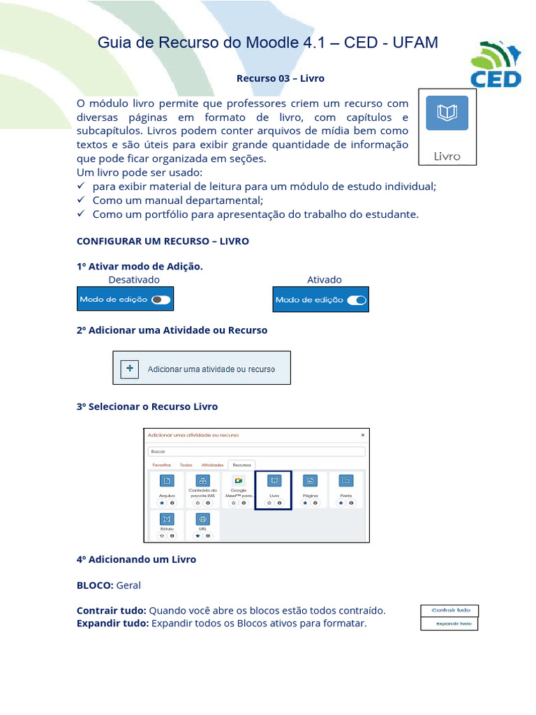 Como Usar o Módulo Livro no Moodle 4.1 | PDF | Livros | Moodle