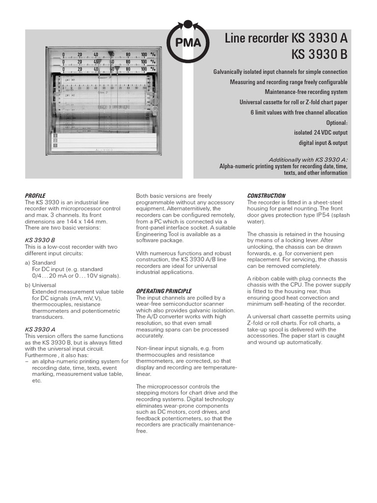 KS 3930 Line Recorder Overview | PDF | Electrical Connector | Ac Power ...