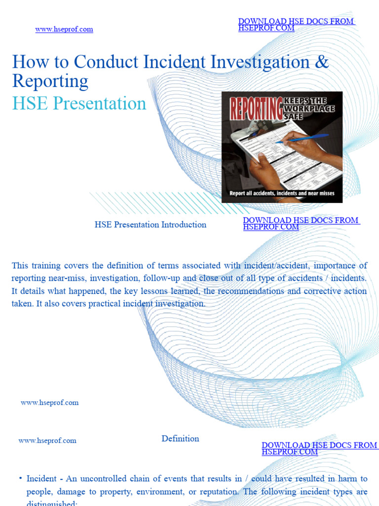 HSE Presentation On Incident Investigation Reporting | PDF