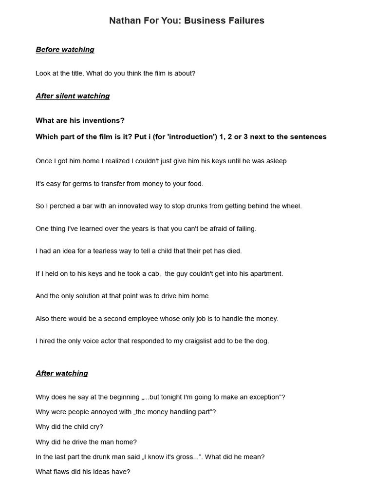 Nathan For You Business Failures Youtube PDF