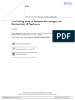 Outstanding Work On Problems Pertaining To The Development of Psychology