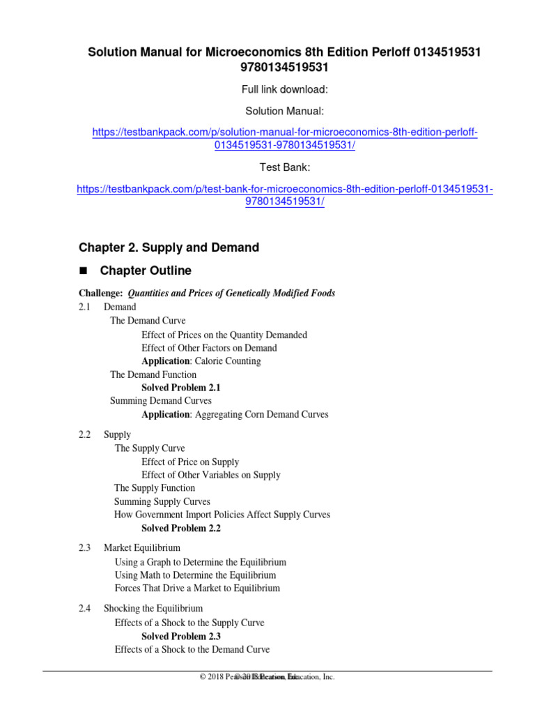 Microeconomics Solution Manual Overview | PDF | Supply And Demand ...