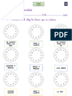 Matematicas Reloj Analogo