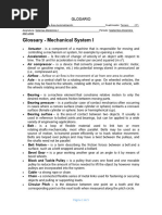 Mechanical Systems Glossary