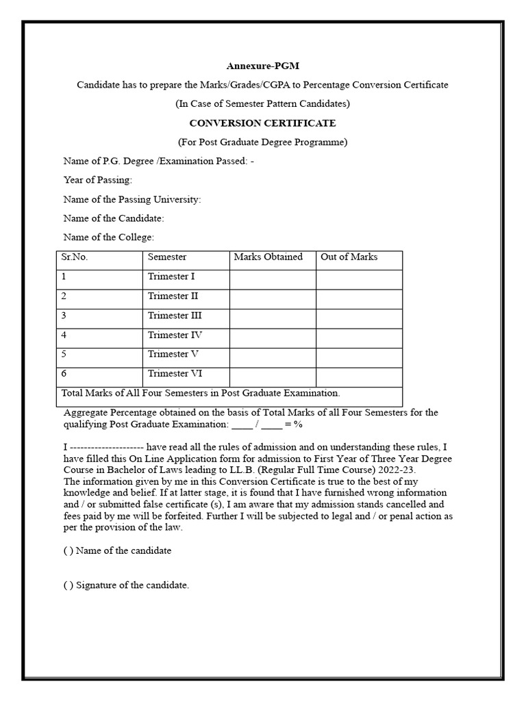 03l. Grade Conversion MBA MA PDF