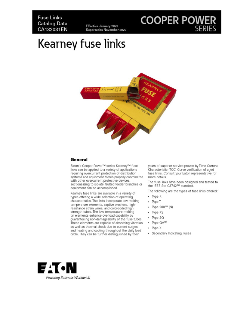Kearney Fuse Links Catalog Ca132031en PDF