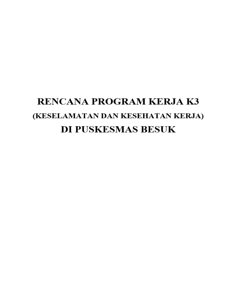 Rencana Program Kerja K3 | PDF | Pengembangan Diri | Sains & Matematika