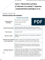 Examen (AAB01) Cuestionario 1 Desarrolle La Primera Evaluación Parcial Referente A La Unidad 1 Aspectos Diferenciales Del Comportamiento Patológico en La Infancia