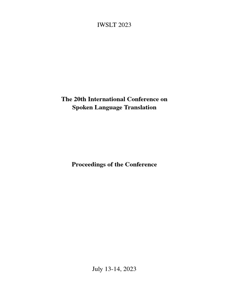 2023 Iwslt-1 | PDF | Speech Recognition | Data Compression