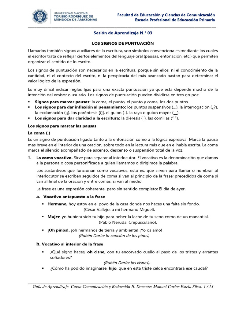 Sesión 03 | PDF | Artes del Lenguaje y Comunicación | Estudios de ...